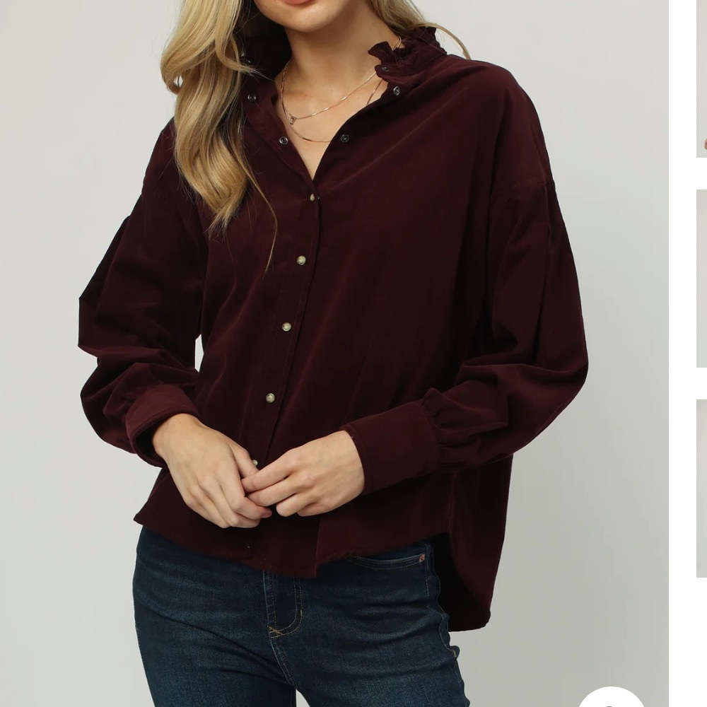 Dear John Giovana Long Sleeve Shirt - Boysenberry - size XL